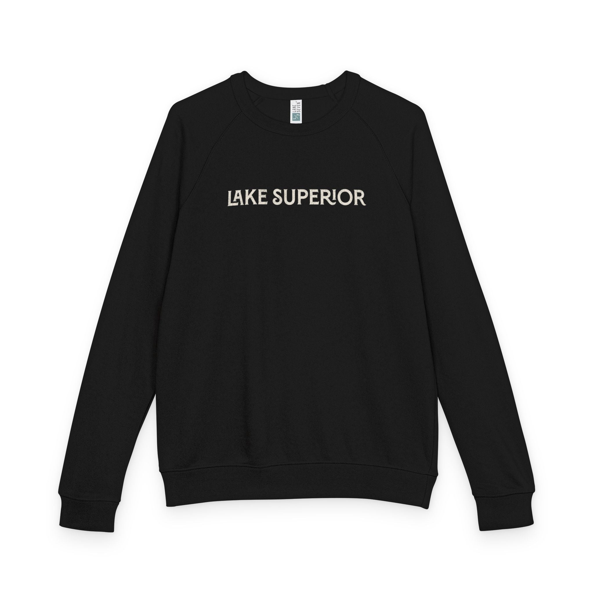 Lake Superior Sweatshirt – Distressed Graphic Crewneck | Unisex Raglan French Terry