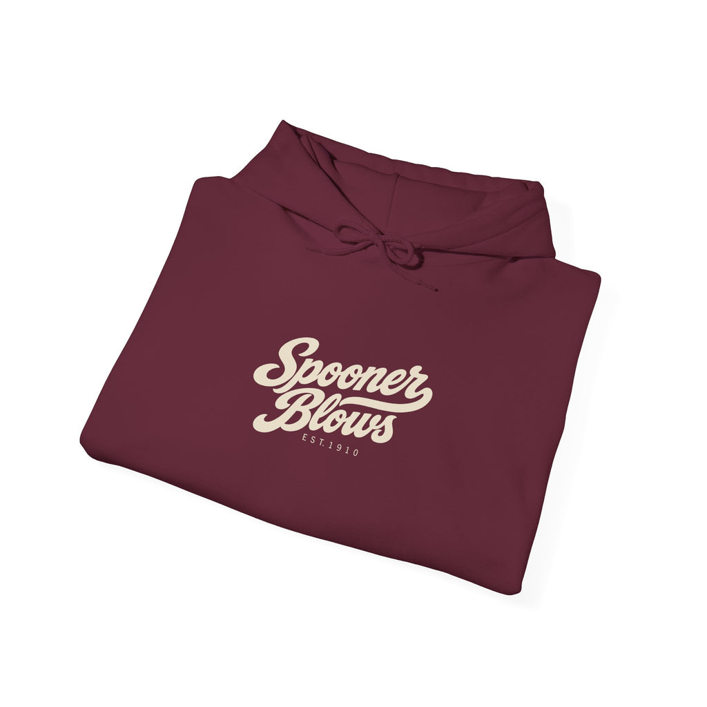 Spooner Blows EST. 1910 Hoodie | Wisconsin Northwoods Hoodie, Hayward WI Apparel