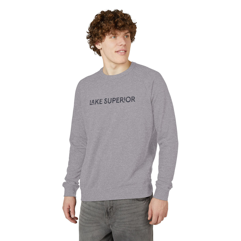 Lake Superior Sweatshirt – Distressed Graphic Crewneck | Unisex Raglan French Terry