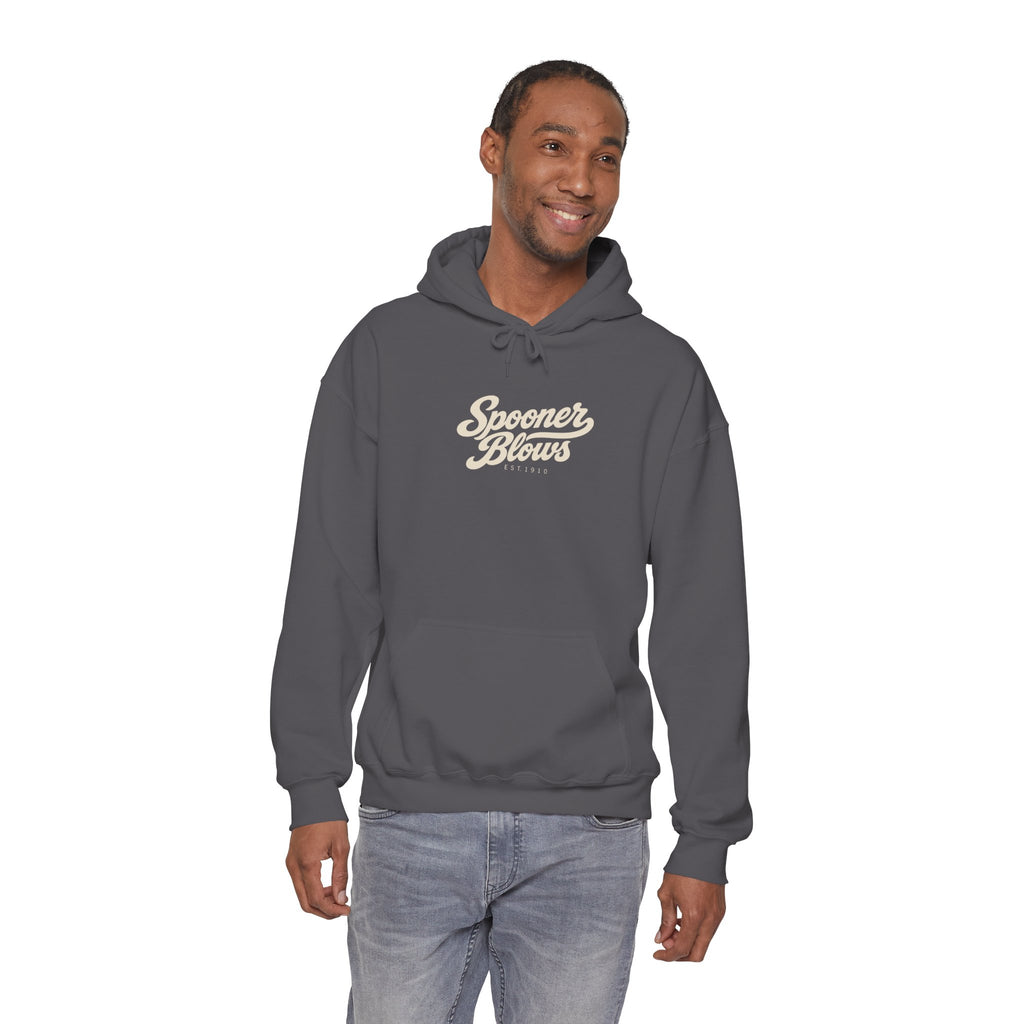 Spooner Blows EST. 1910 Hoodie | Wisconsin Northwoods Hoodie, Hayward WI Apparel