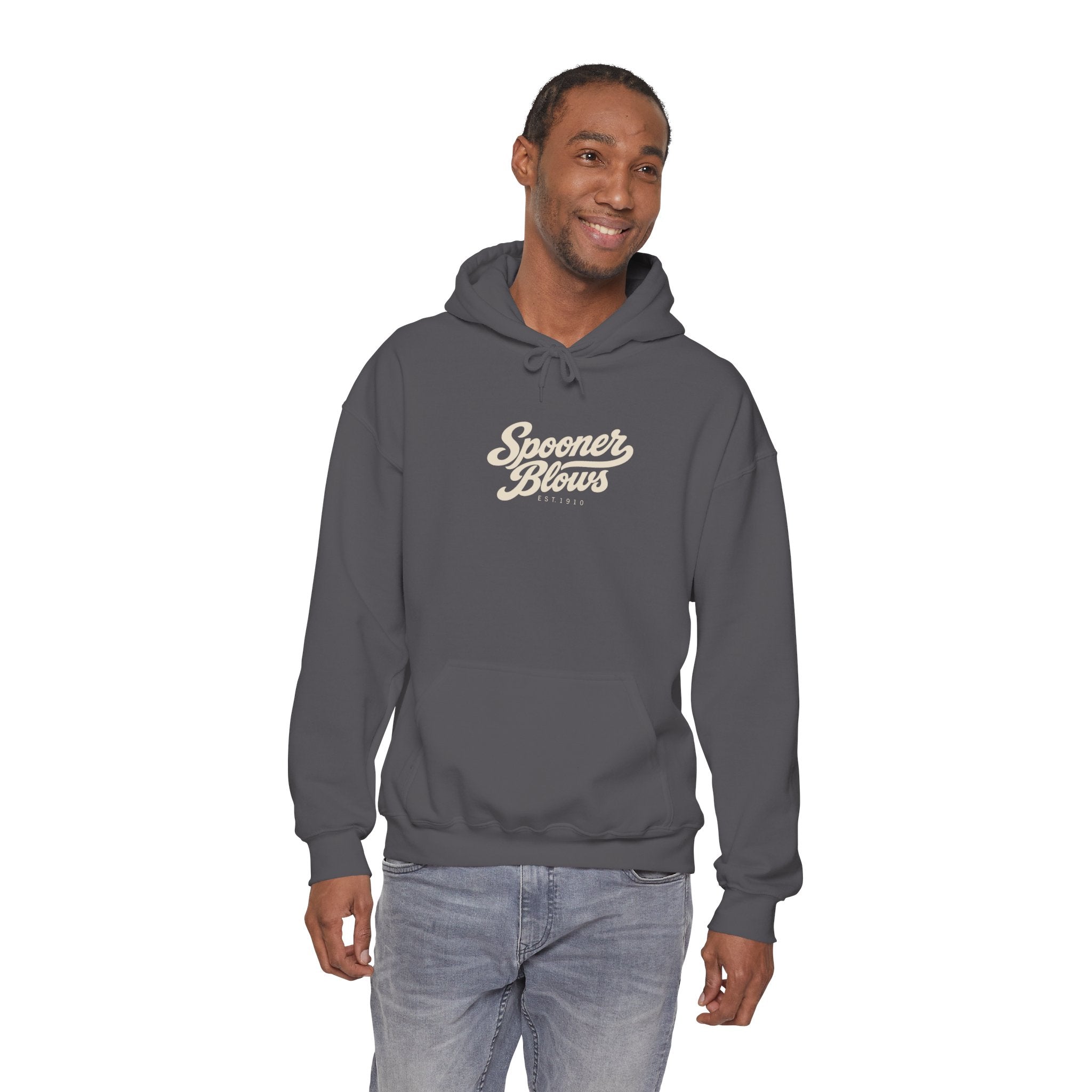 Spooner Blows EST. 1910 Hoodie | Wisconsin Northwoods Hoodie, Hayward WI Apparel