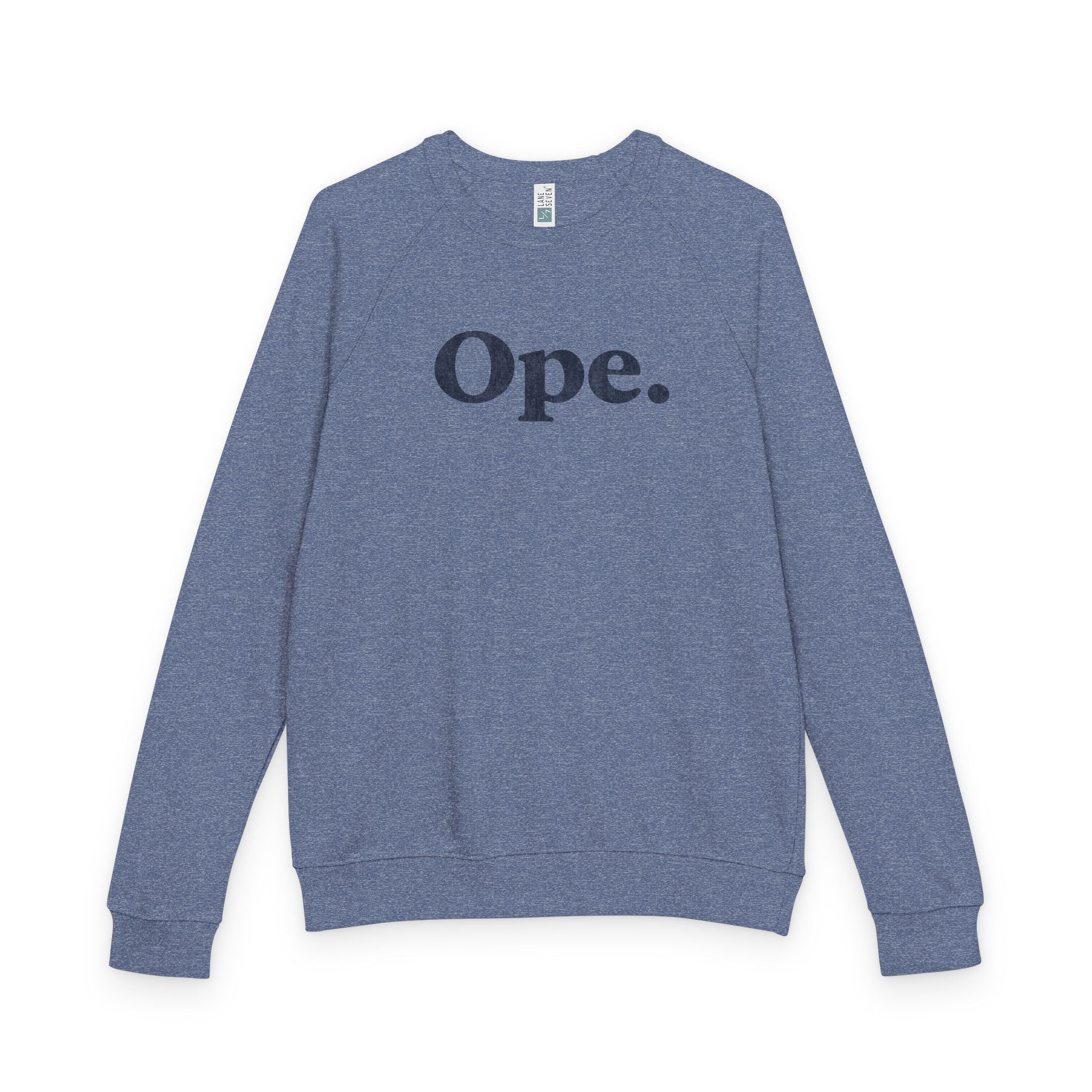 The Big Ope – Distressed Graphic Crewneck | Unisex Raglan French Terry