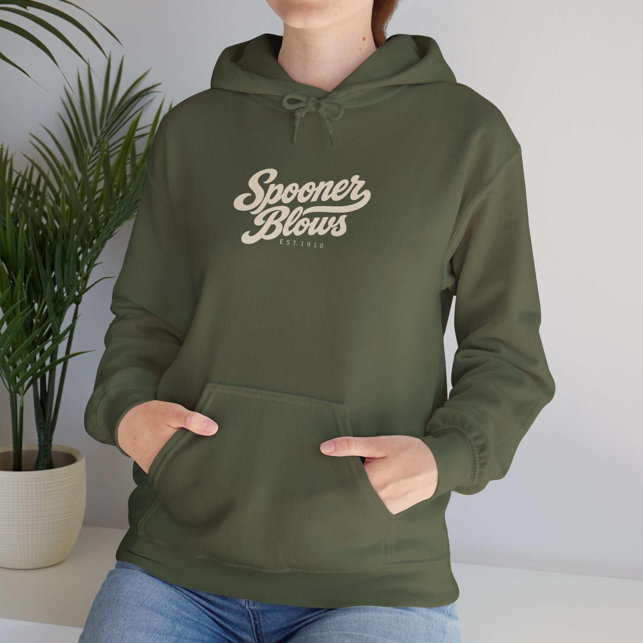 Spooner Blows EST. 1910 Hoodie | Wisconsin Northwoods Hoodie, Hayward WI Apparel