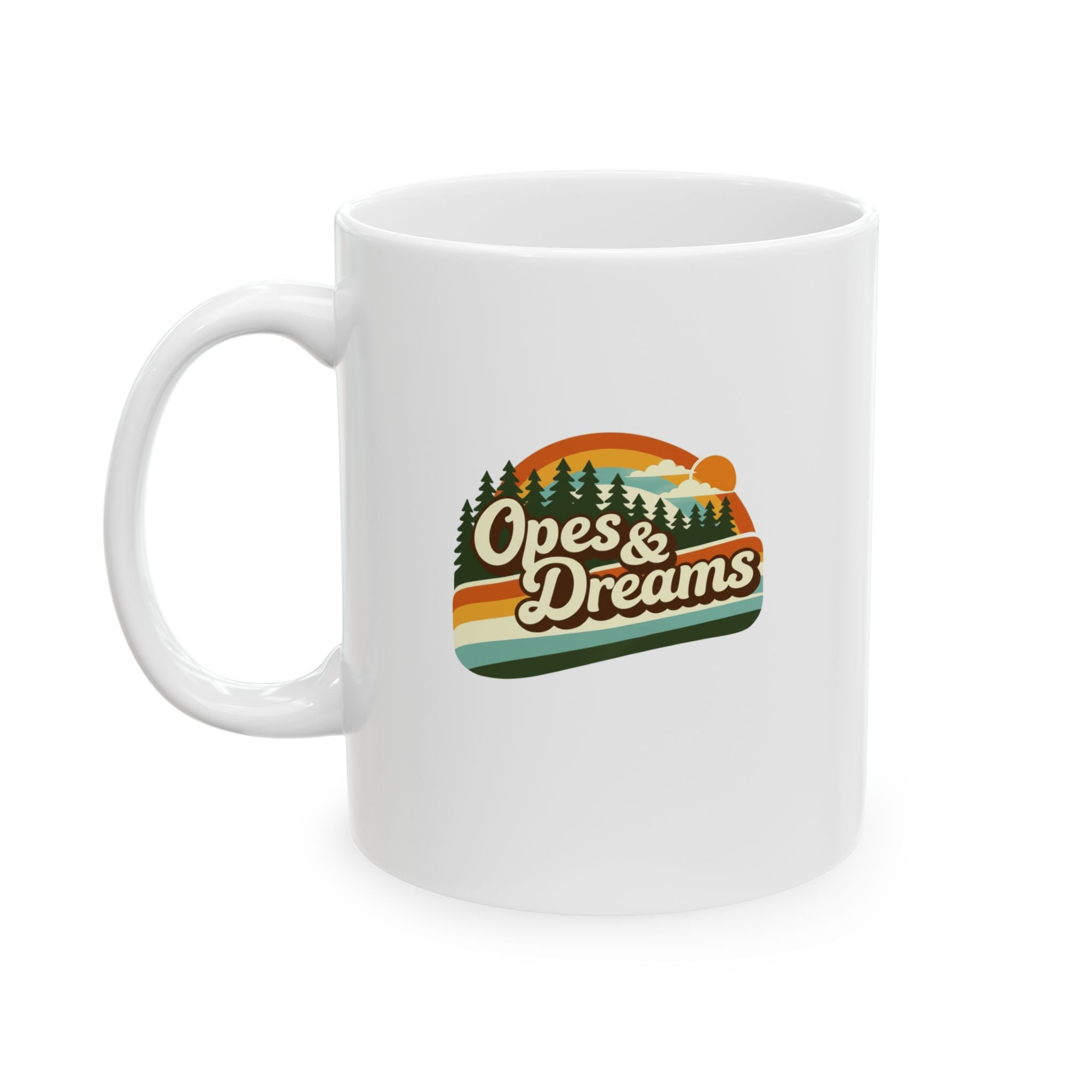 Opes & Dreams Retro Camping Coffee Mug | Vintage Nature Ceramic Cup (11oz, 15oz)