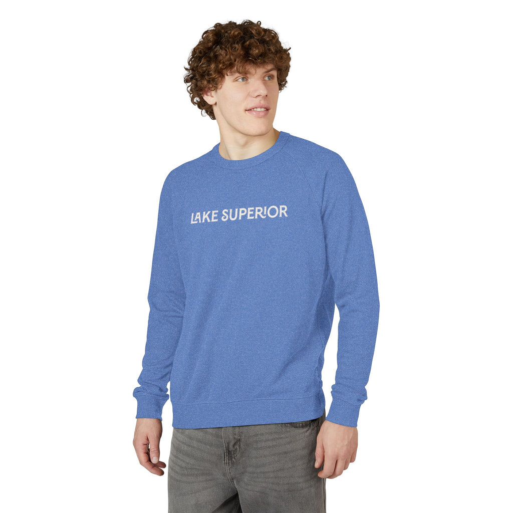 Lake Superior Sweatshirt – Distressed Graphic Crewneck | Unisex Raglan French Terry