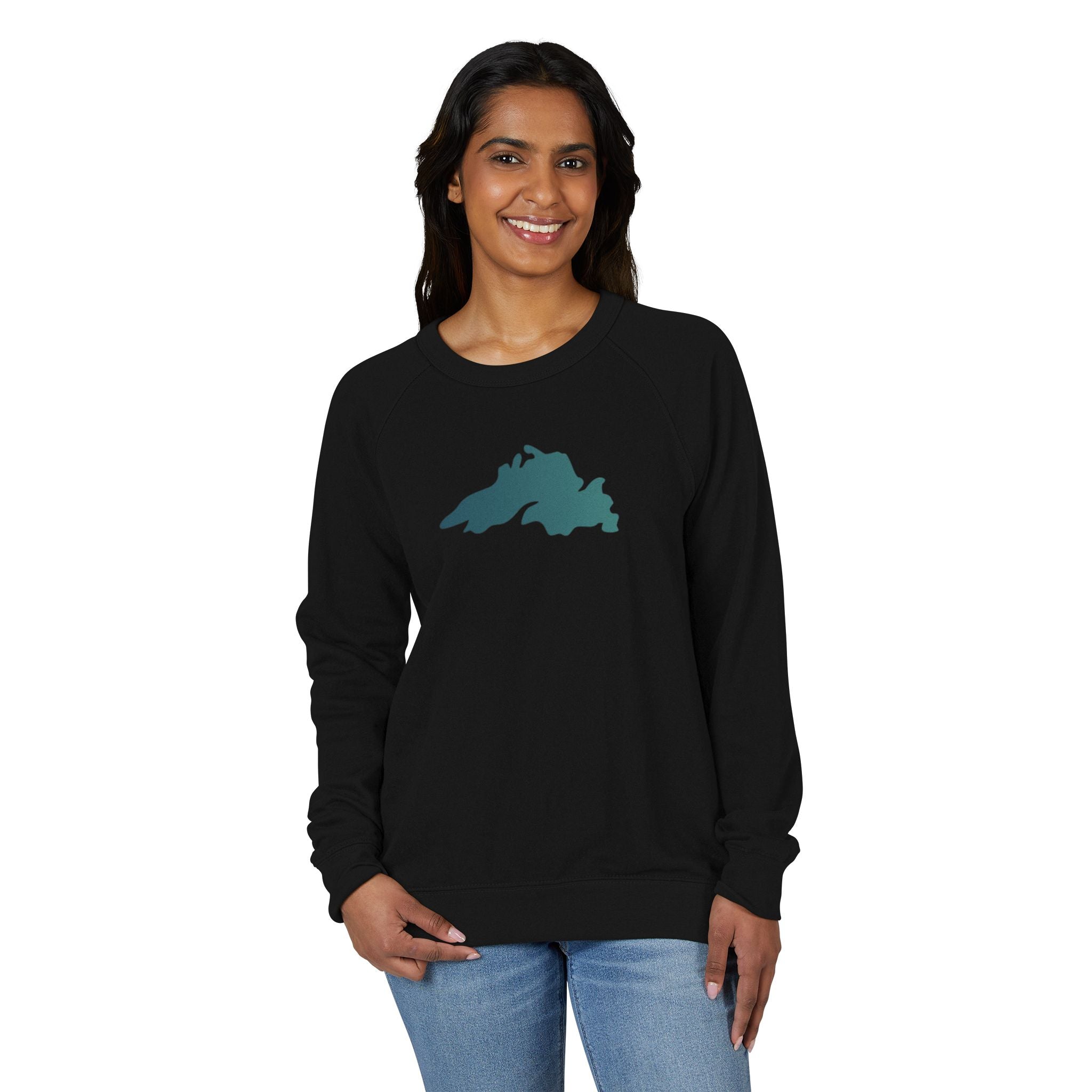 Lake Superior Silhouette - French Terry Raglan Crewneck