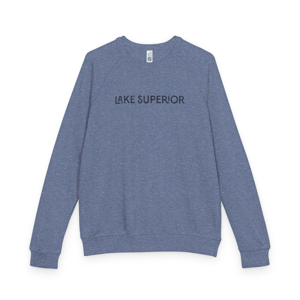 Lake Superior Sweatshirt – Distressed Graphic Crewneck | Unisex Raglan French Terry