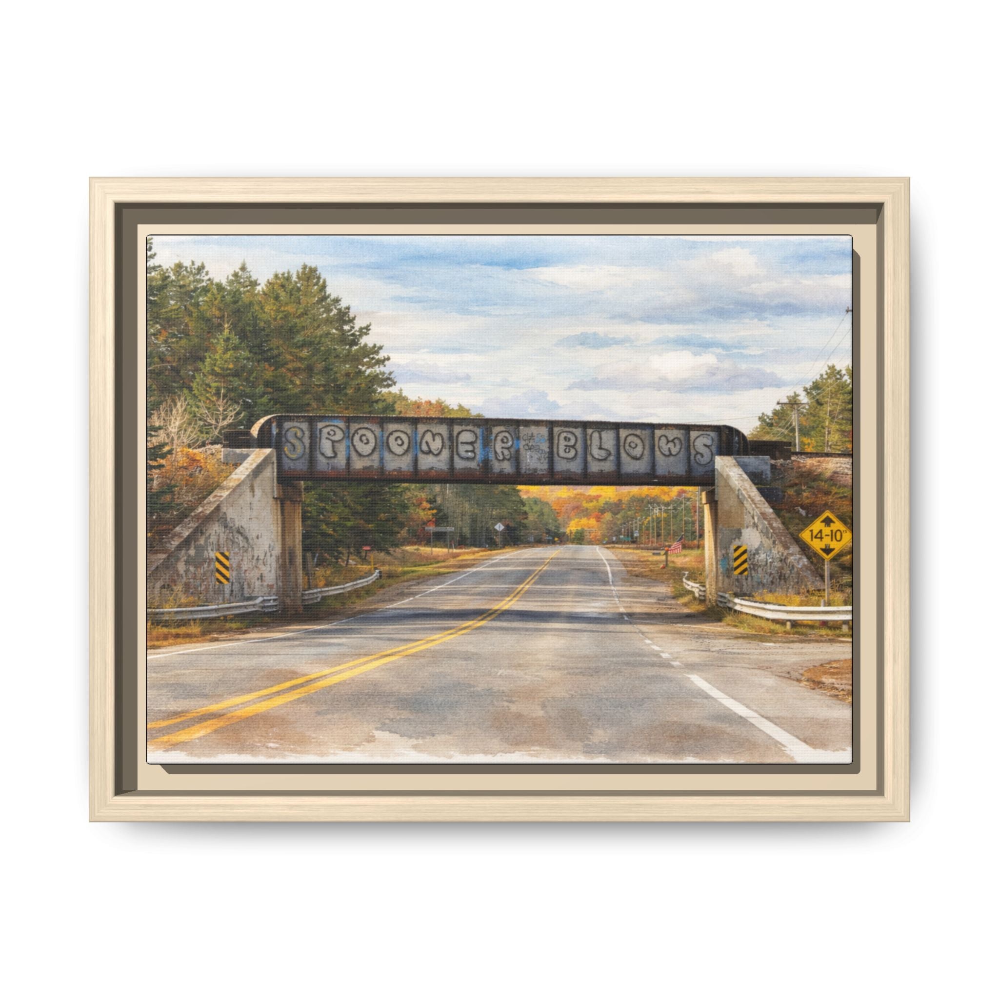 Watercolor Spooner Blows Print Matte Canvas