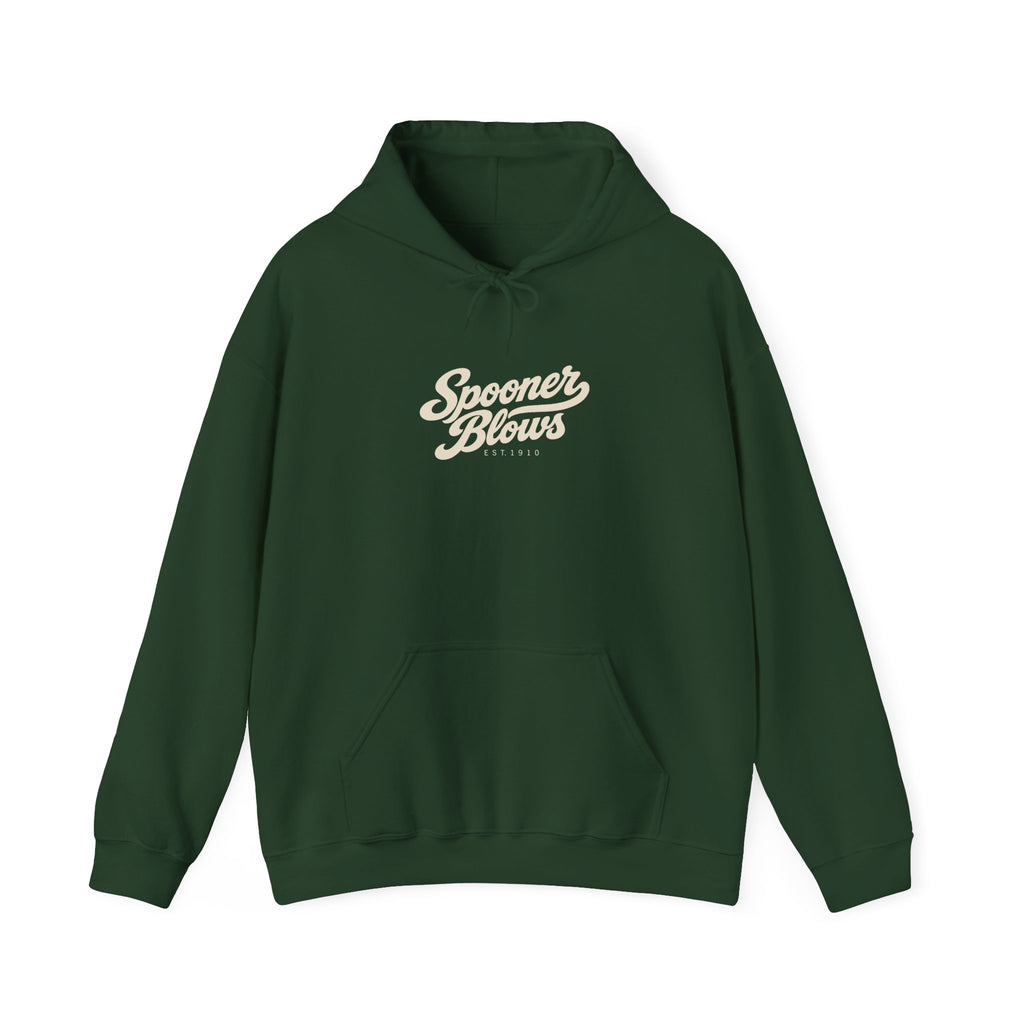 Spooner Blows EST. 1910 Hoodie | Wisconsin Northwoods Hoodie, Hayward WI Apparel