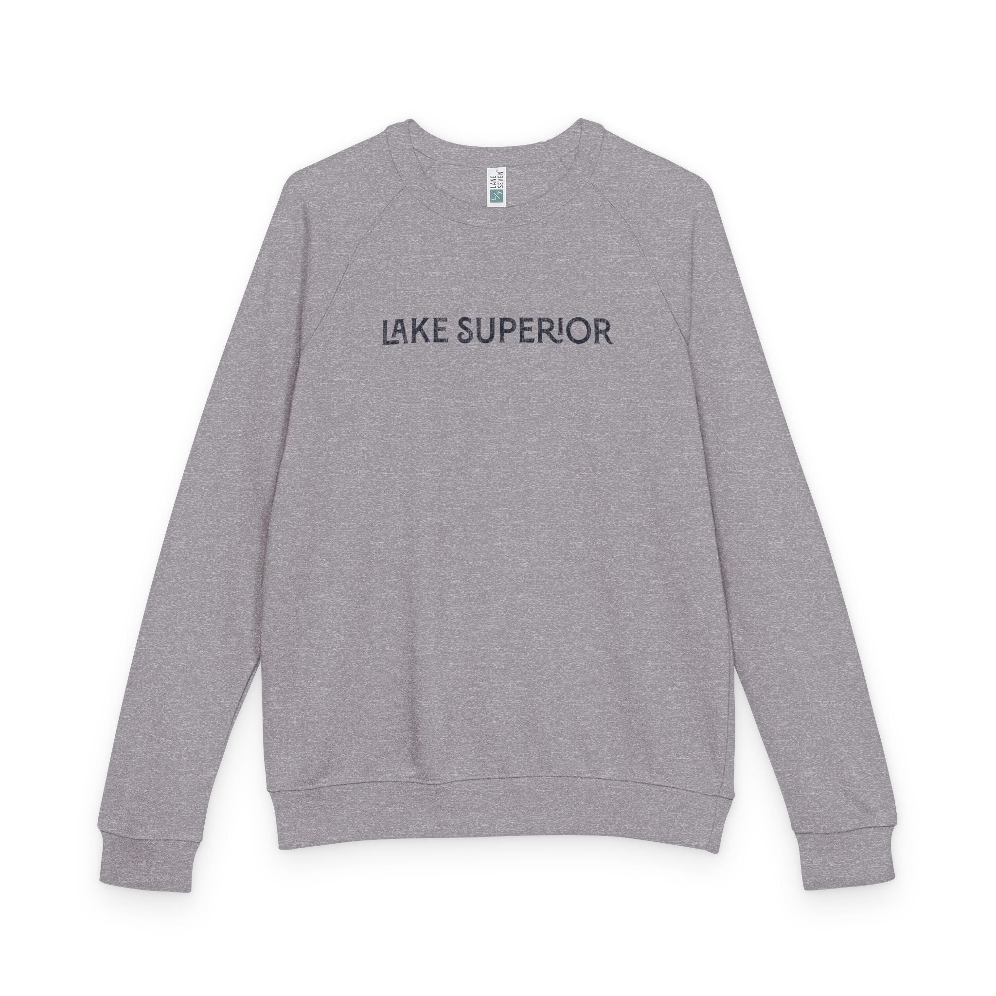 Lake Superior Sweatshirt – Distressed Graphic Crewneck | Unisex Raglan French Terry