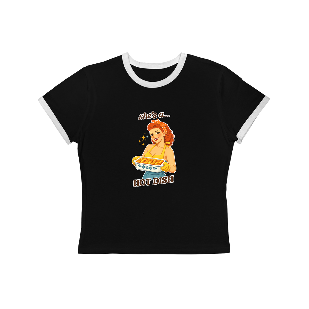 Vintage 'She's a Hot Dish' Retro Pinup Tee