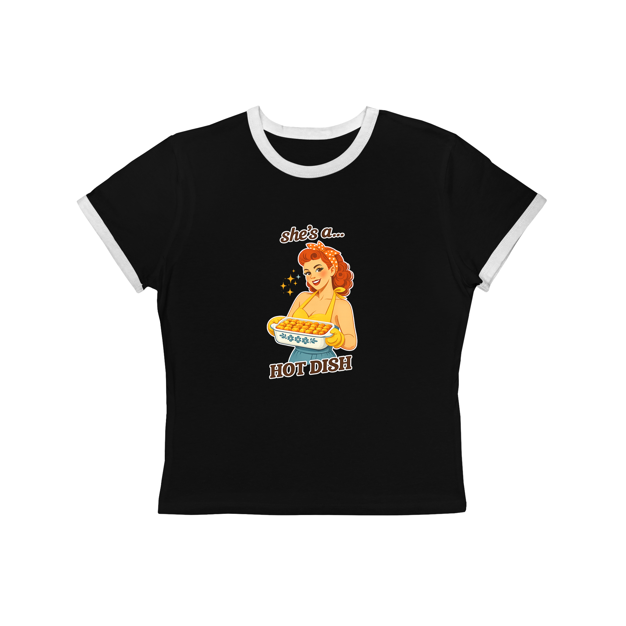 Vintage 'She's a Hot Dish' Retro Pinup Tee