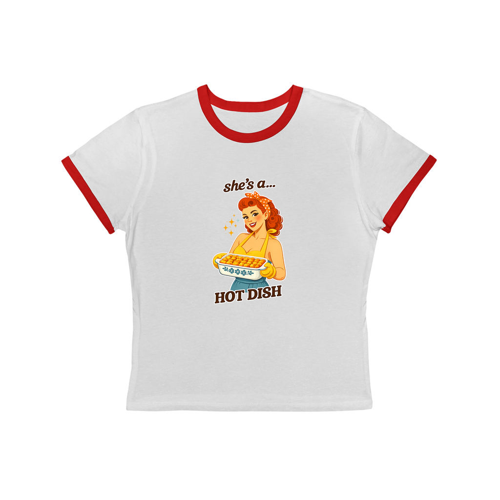 Vintage 'She's a Hot Dish' Retro Pinup Tee