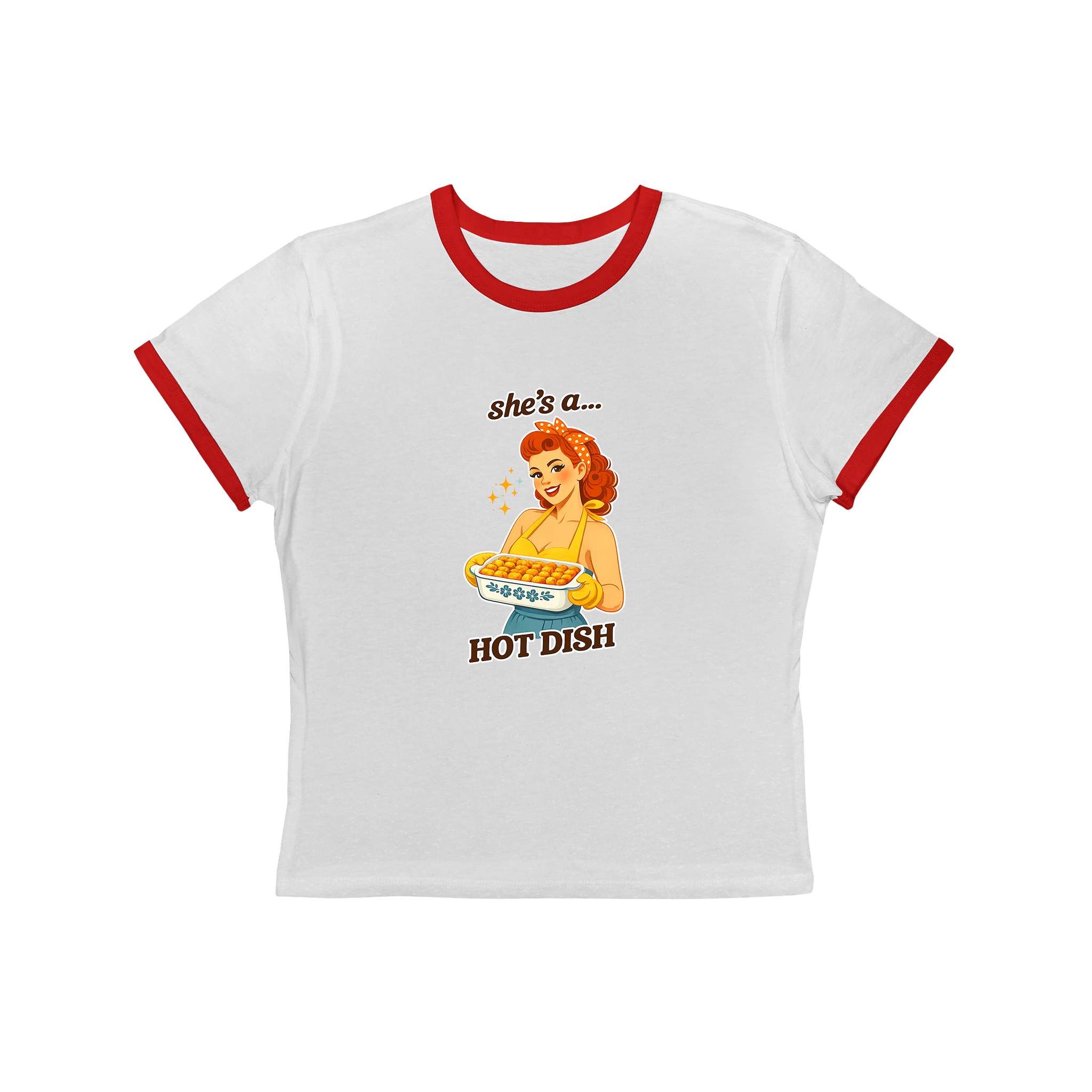 Vintage 'She's a Hot Dish' Retro Pinup Tee
