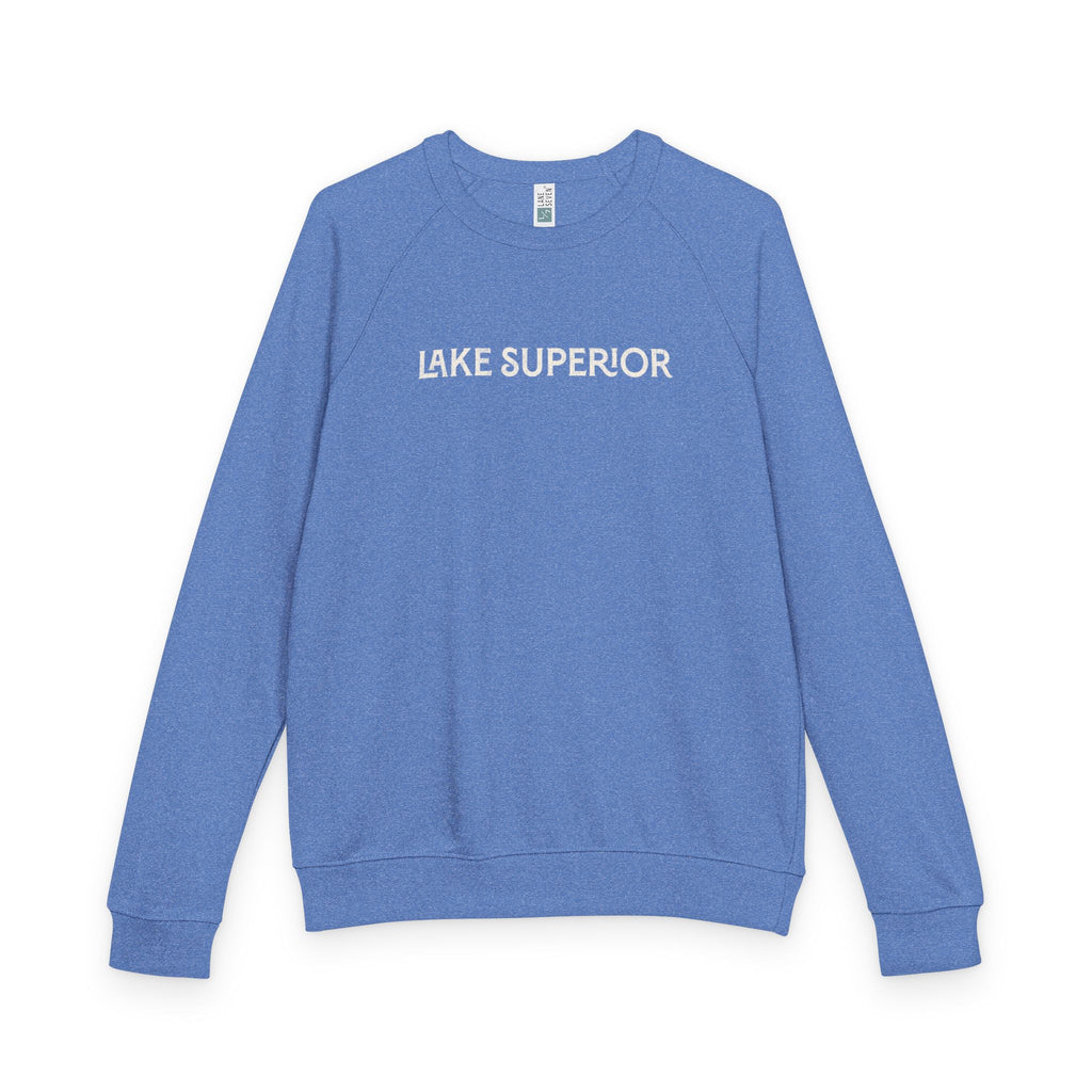 Lake Superior Sweatshirt – Distressed Graphic Crewneck | Unisex Raglan French Terry