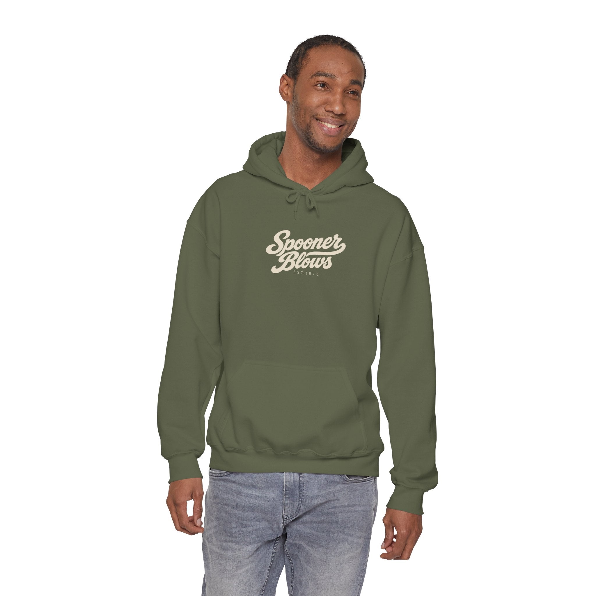 Spooner Blows EST. 1910 Hoodie | Wisconsin Northwoods Hoodie, Hayward WI Apparel