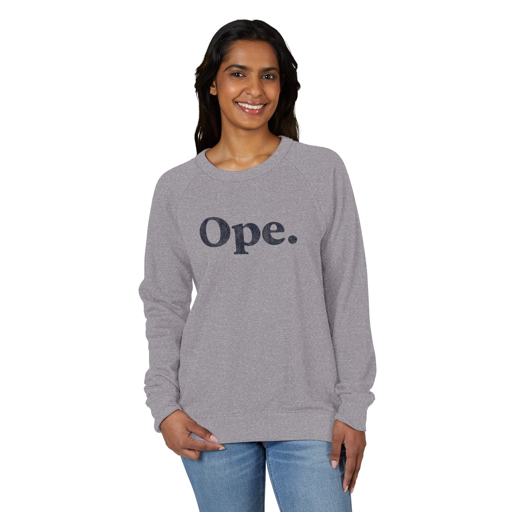 The Big Ope – Distressed Graphic Crewneck | Unisex Raglan French Terry