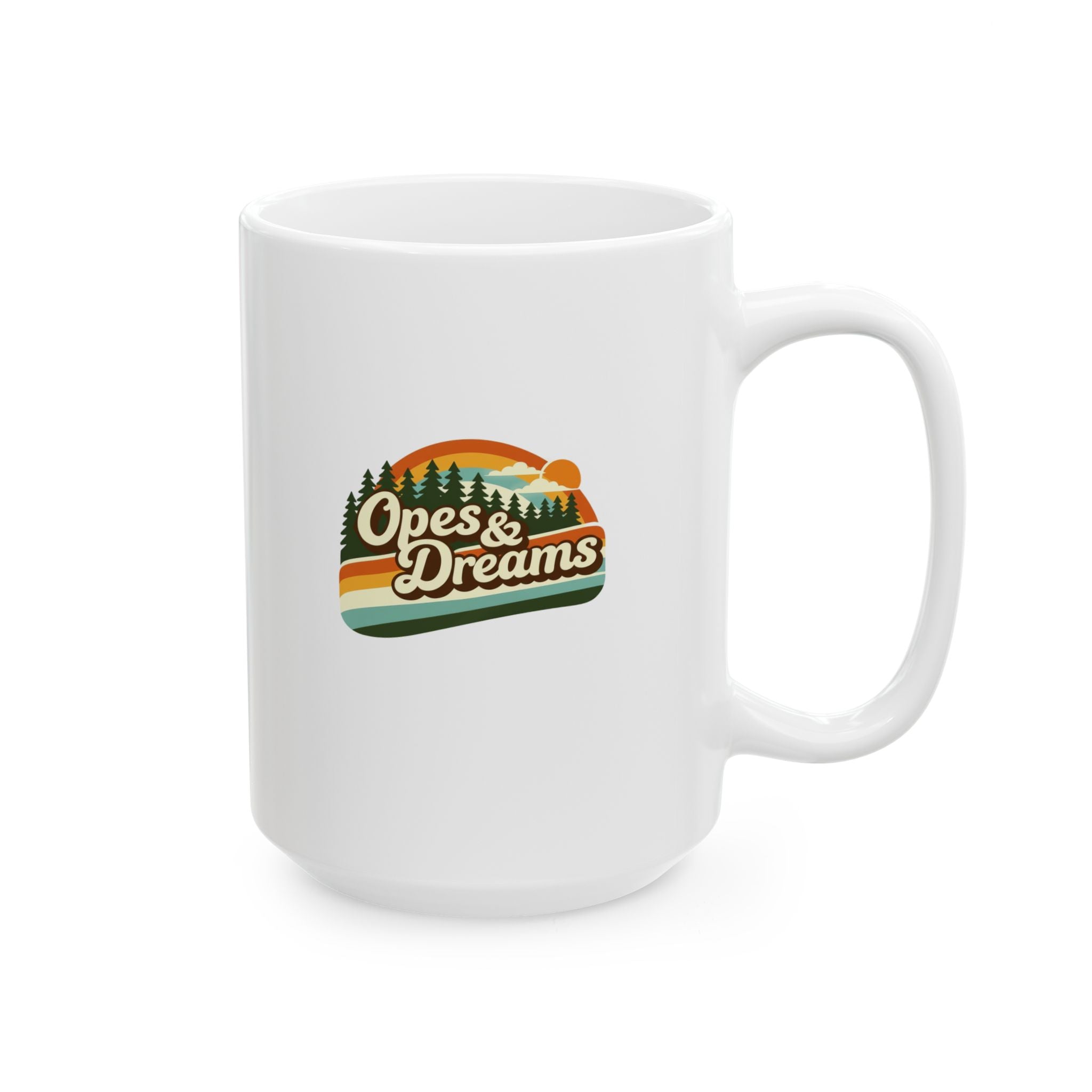 Opes & Dreams Retro Camping Coffee Mug | Vintage Nature Ceramic Cup (11oz, 15oz)