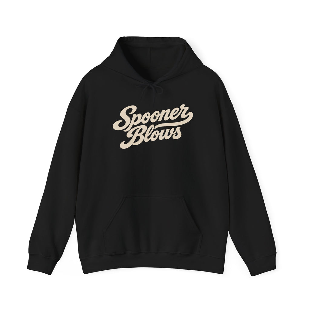 Spooner Blows Baseball Lettering Hoodie | Wisconsin Northwoods Hoodie, Hayward WI Apparel
