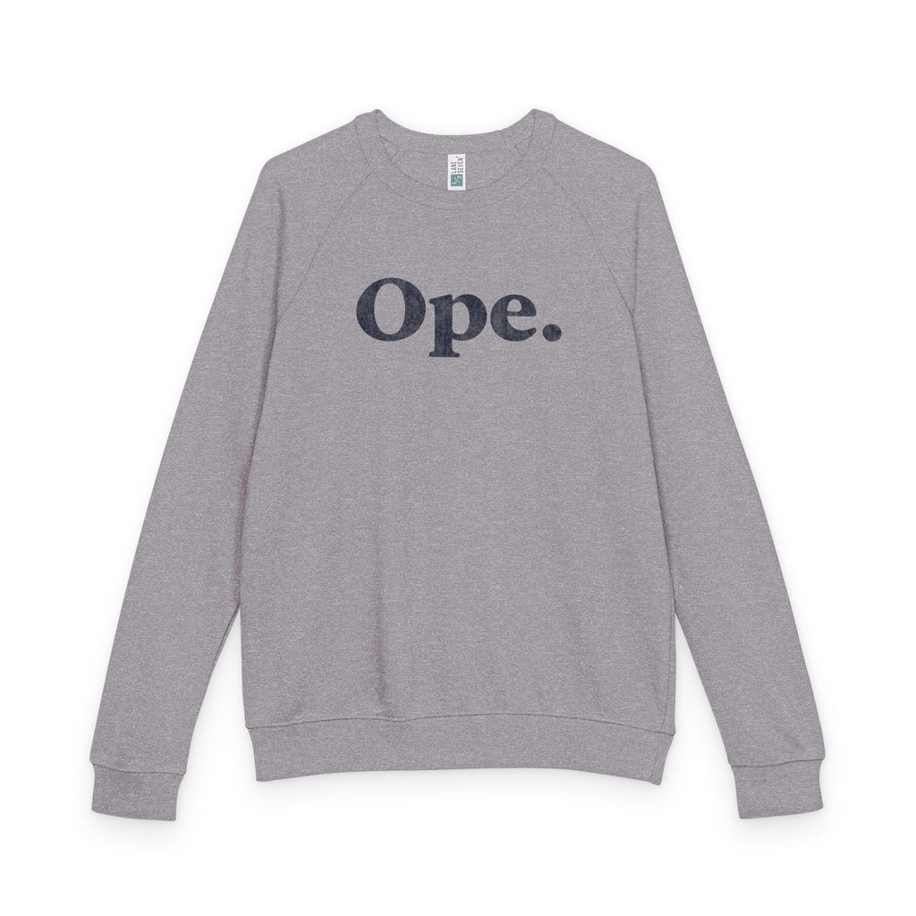 The Big Ope – Distressed Graphic Crewneck | Unisex Raglan French Terry