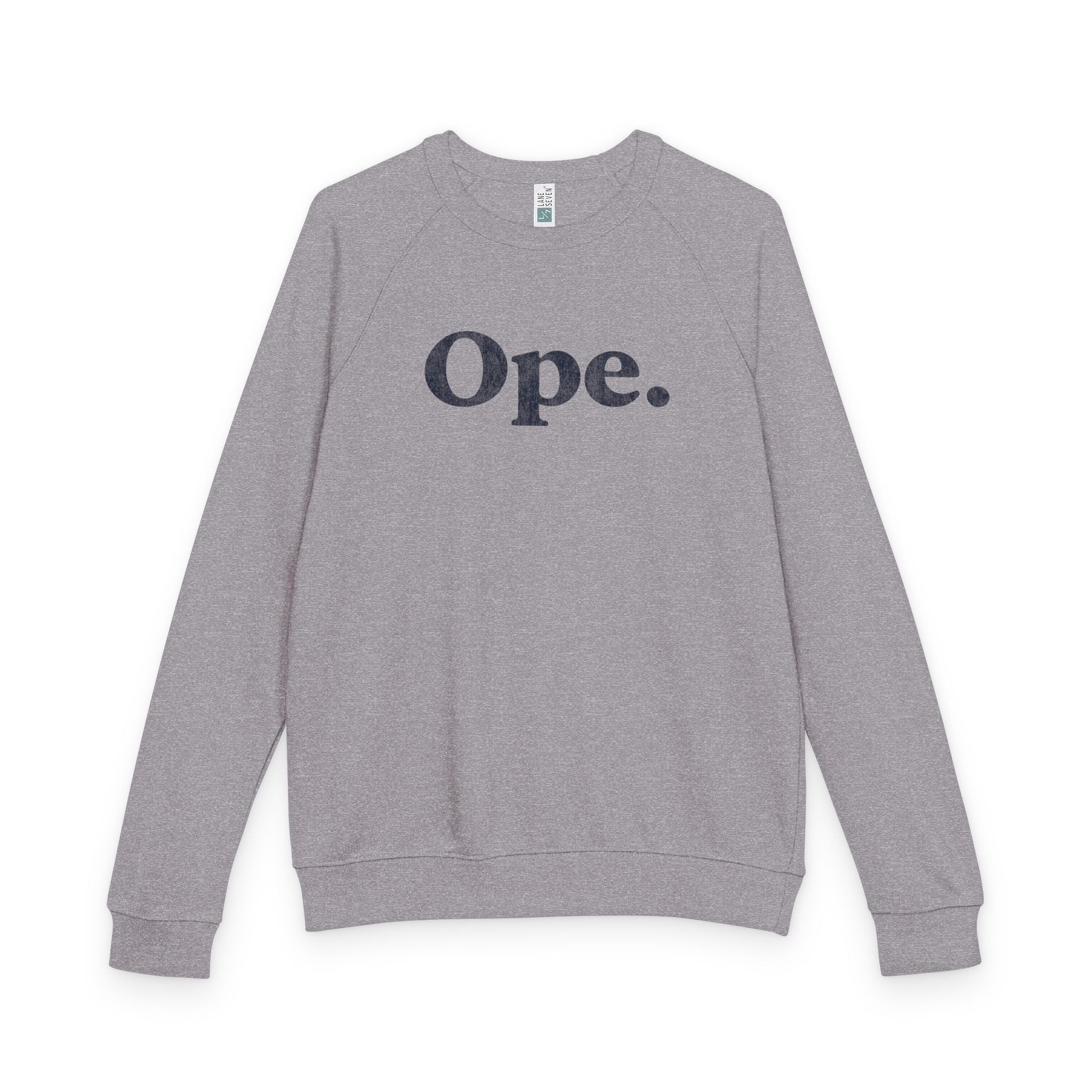 The Big Ope – Distressed Graphic Crewneck | Unisex Raglan French Terry