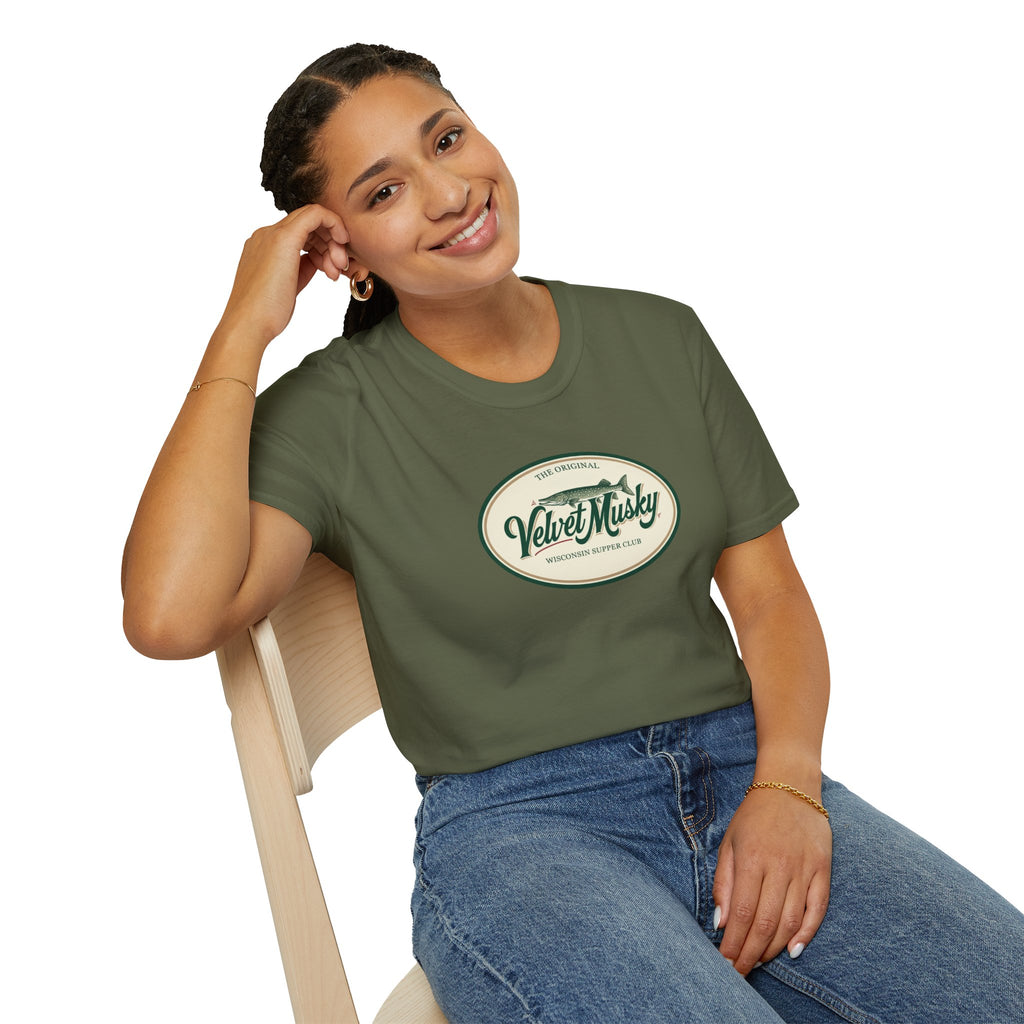 Velvet Musky Vintage Supper Club T-Shirt - Retro Badge Tee