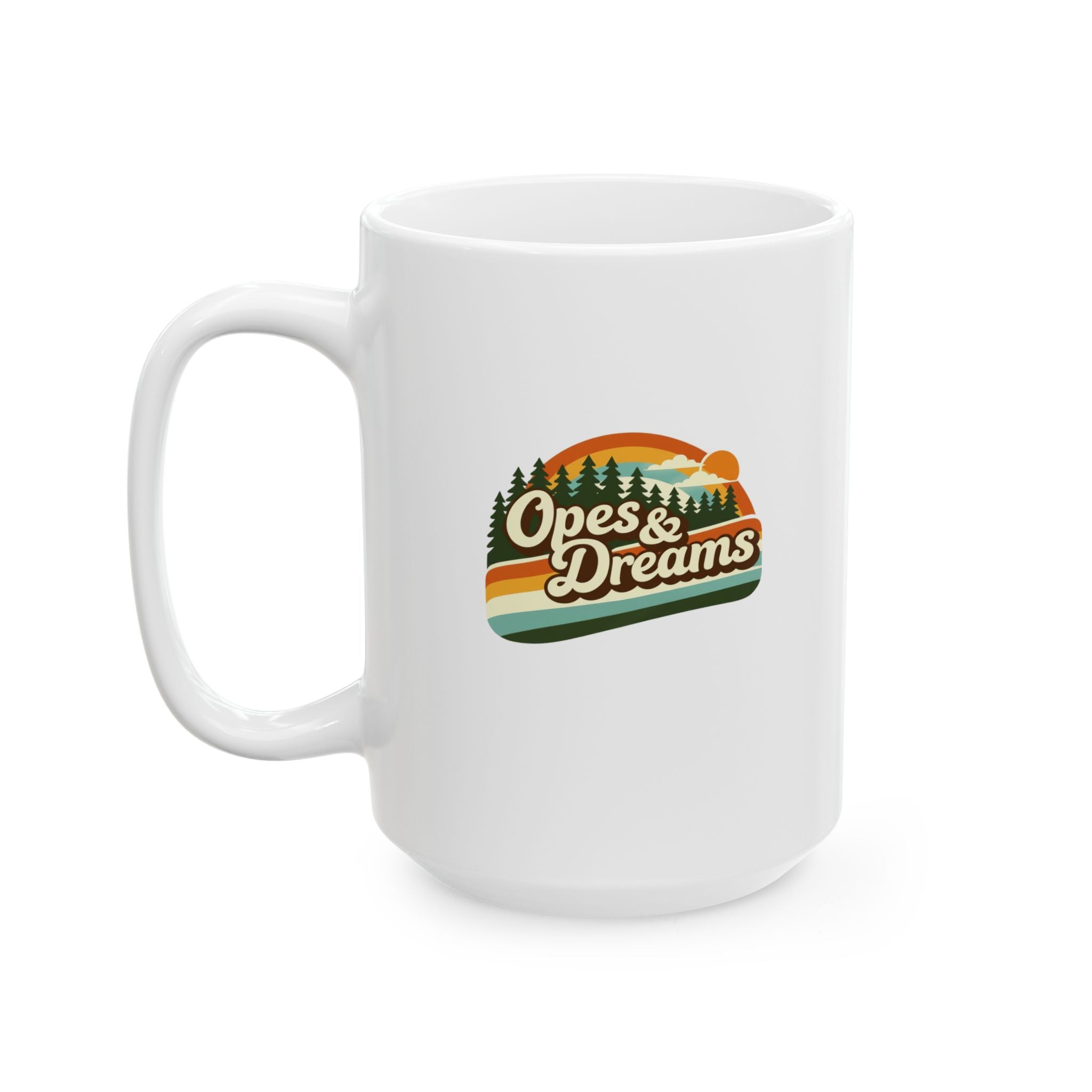 Opes & Dreams Retro Camping Coffee Mug | Vintage Nature Ceramic Cup (11oz, 15oz)