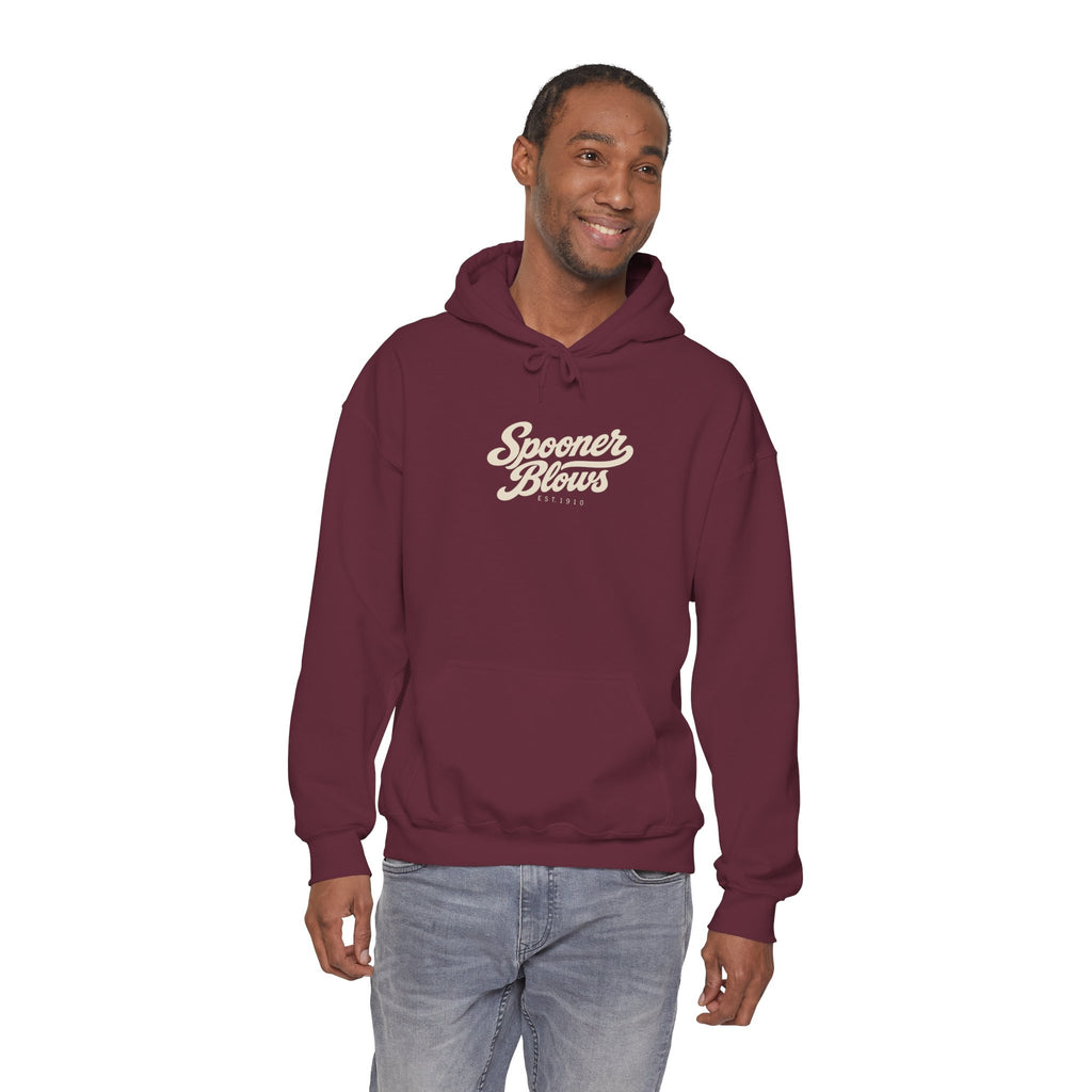 Spooner Blows EST. 1910 Hoodie | Wisconsin Northwoods Hoodie, Hayward WI Apparel