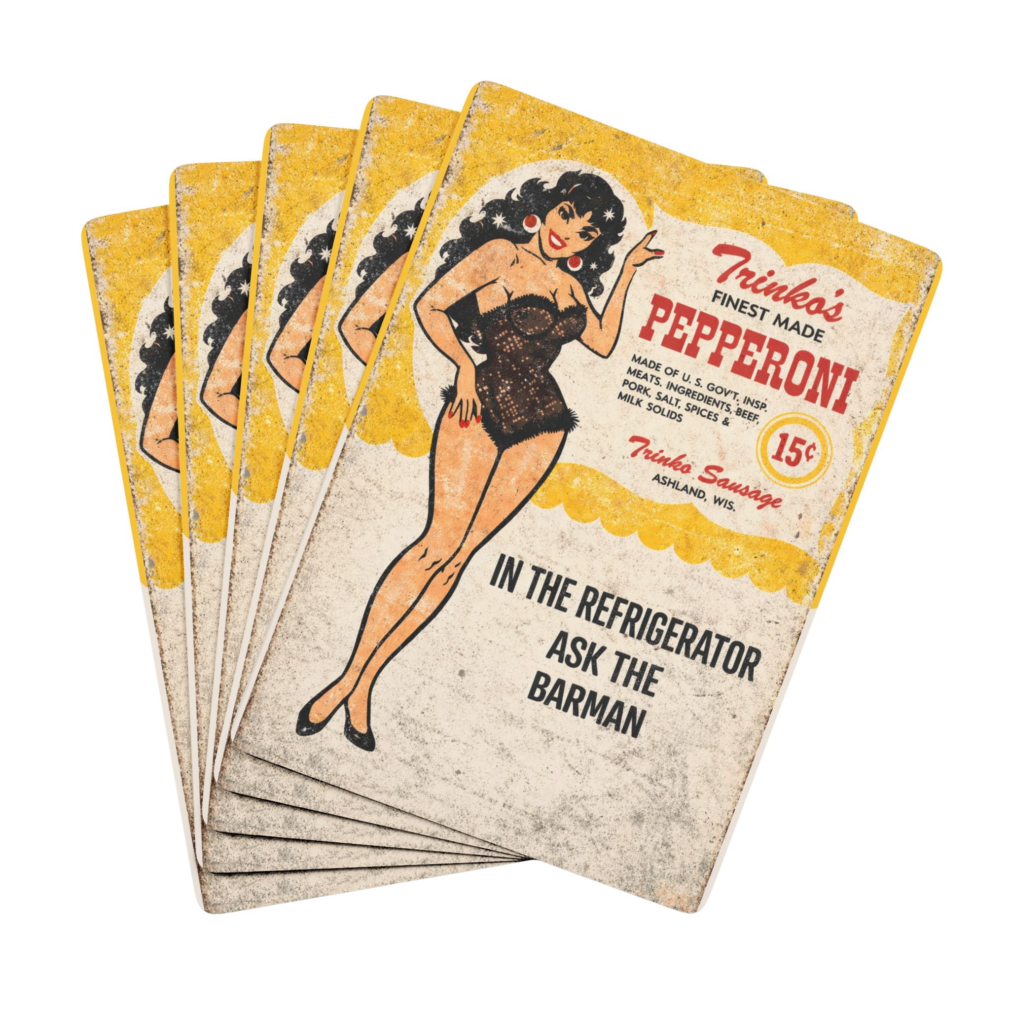 Retro Trinko's Sausage Playing Cards | Vintage Casino Deck