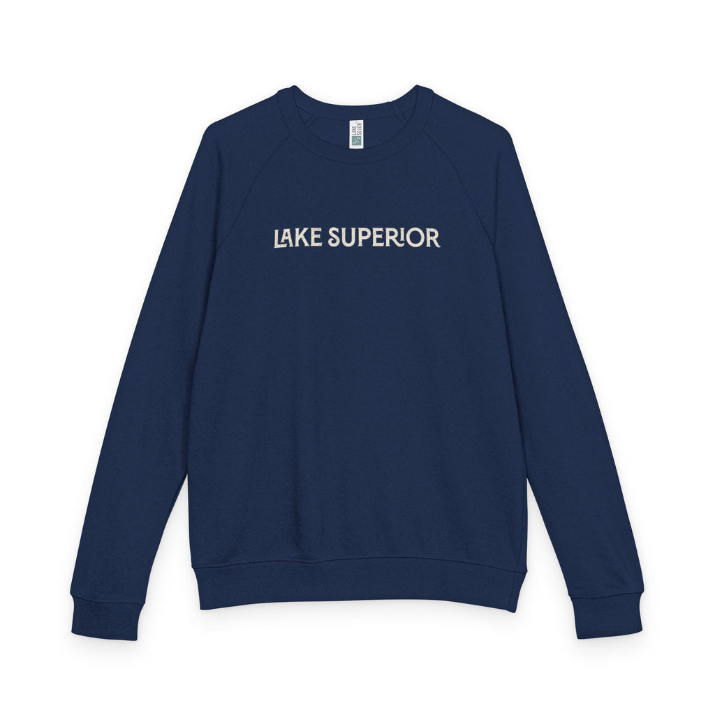Lake Superior Sweatshirt – Distressed Graphic Crewneck | Unisex Raglan French Terry