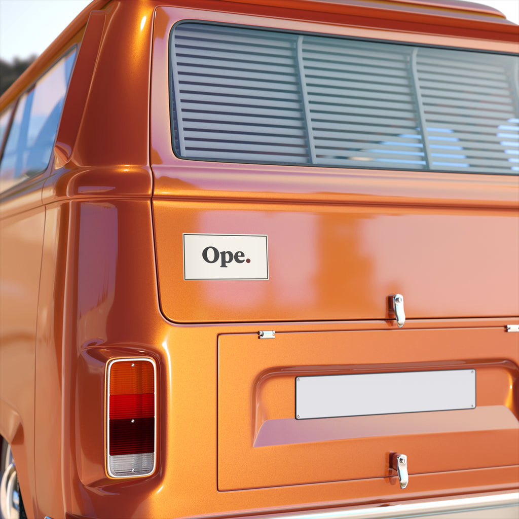 Ope. Bumper Sticker - Minimal Midwest Humor