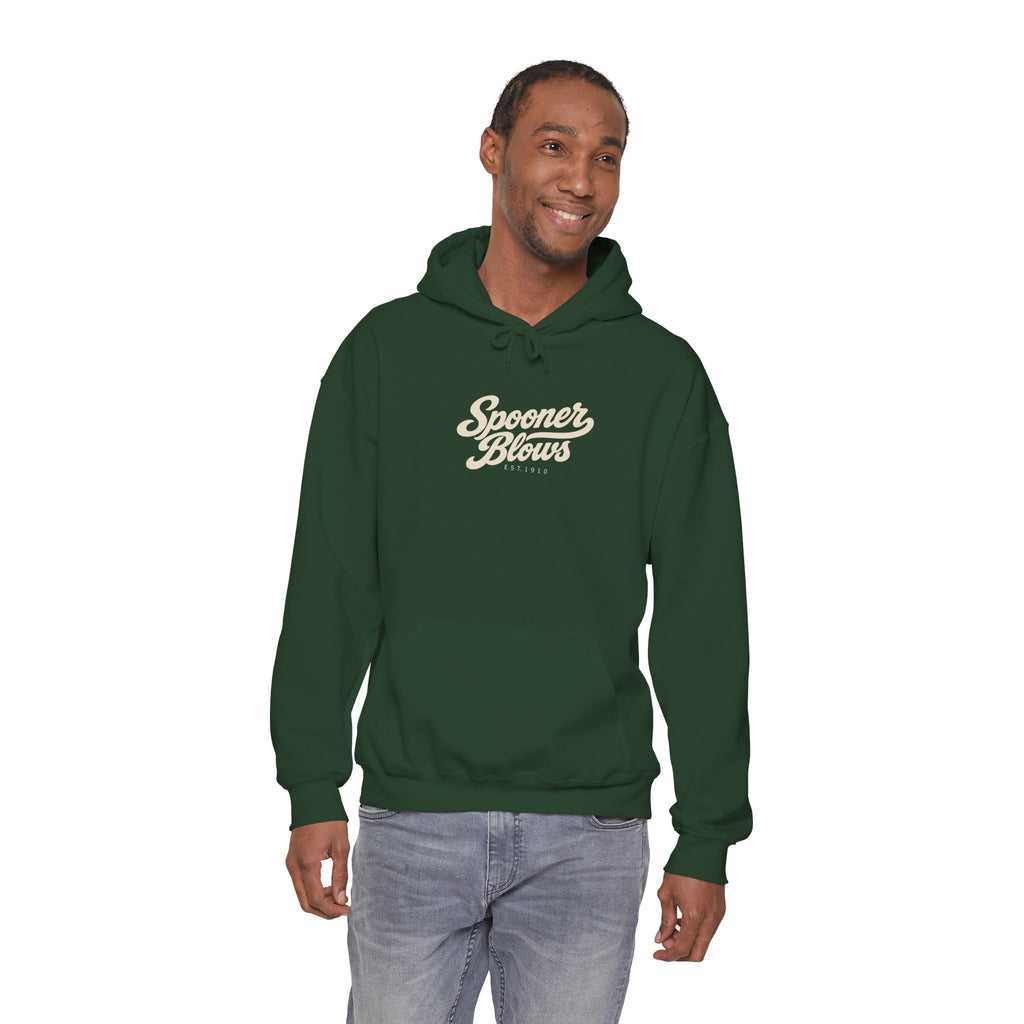 Spooner Blows EST. 1910 Hoodie | Wisconsin Northwoods Hoodie, Hayward WI Apparel