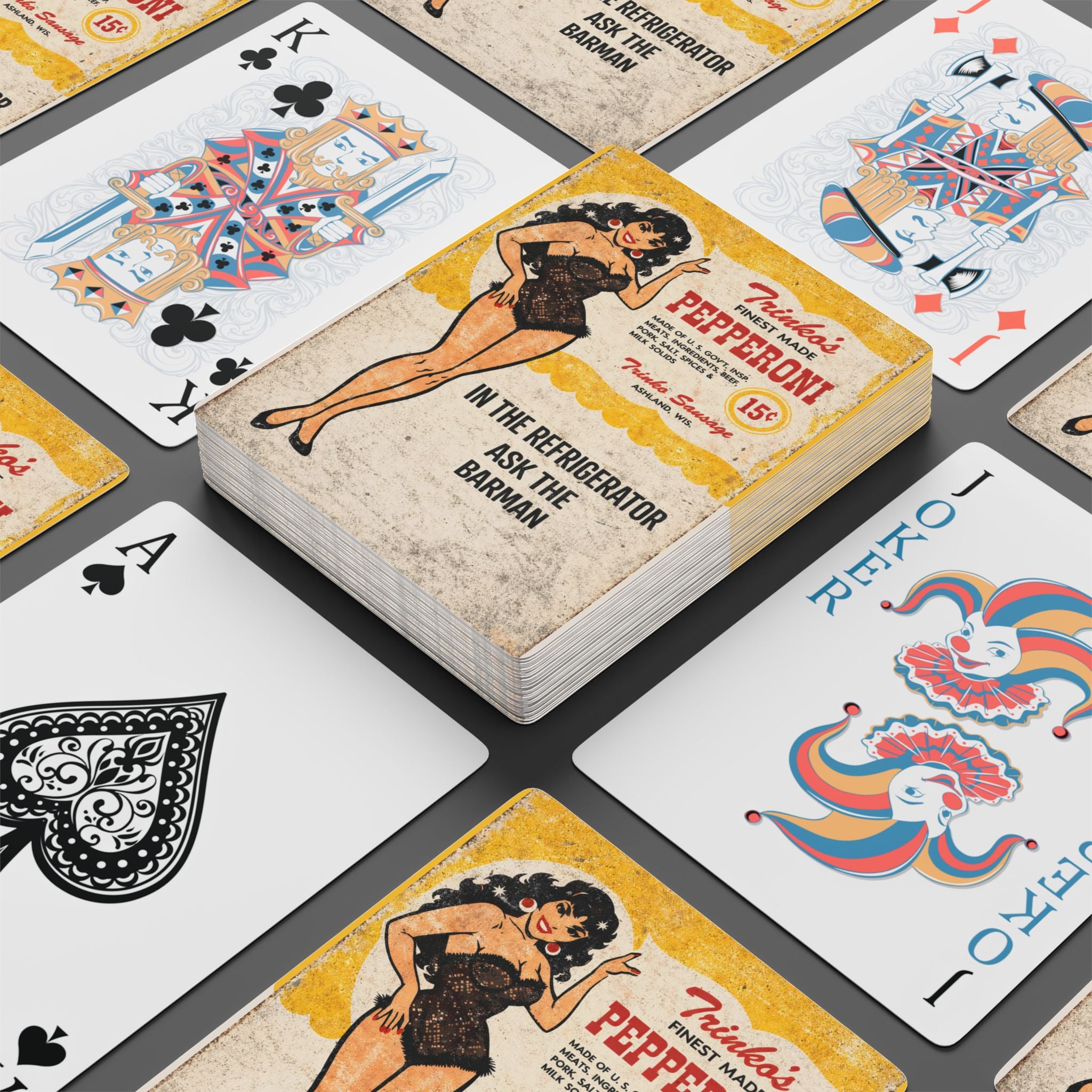 Retro Trinko's Sausage Playing Cards | Vintage Casino Deck