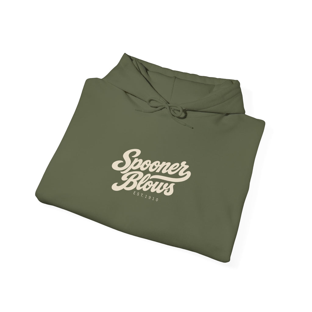 Spooner Blows EST. 1910 Hoodie | Wisconsin Northwoods Hoodie, Hayward WI Apparel